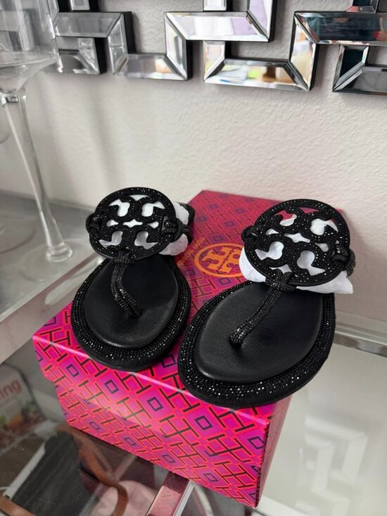 Tory Burch Shoes - Tory Burch Miller Knotted Pave Sandals Black Size 39